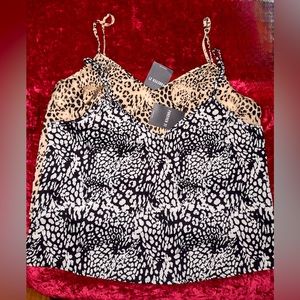 NWT Forever 21 Leopard Print Cami Tank Tops - Bundle (Size L) Holiday Gift